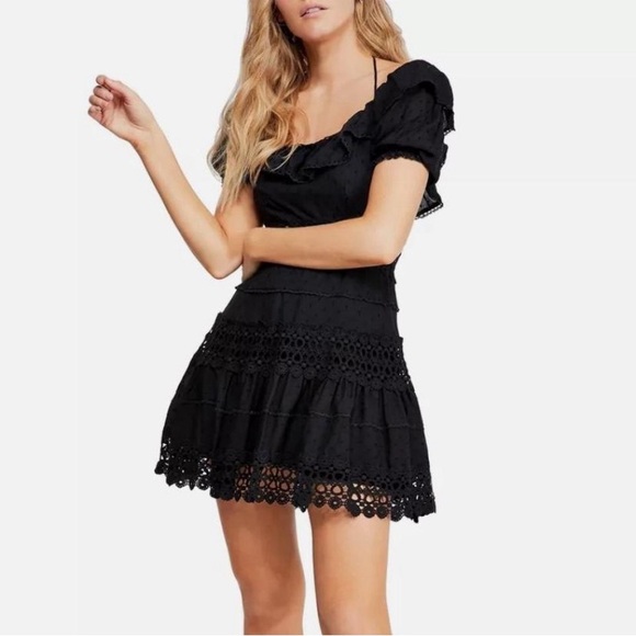 Black Lace Mini Dress - Picture 1 of 17